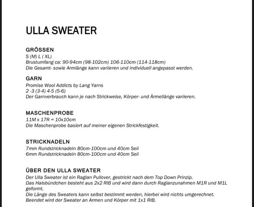 Ulla Sweater Anleitung
